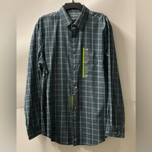 Men's Plaid Button-Down Shirt - Green Plaid